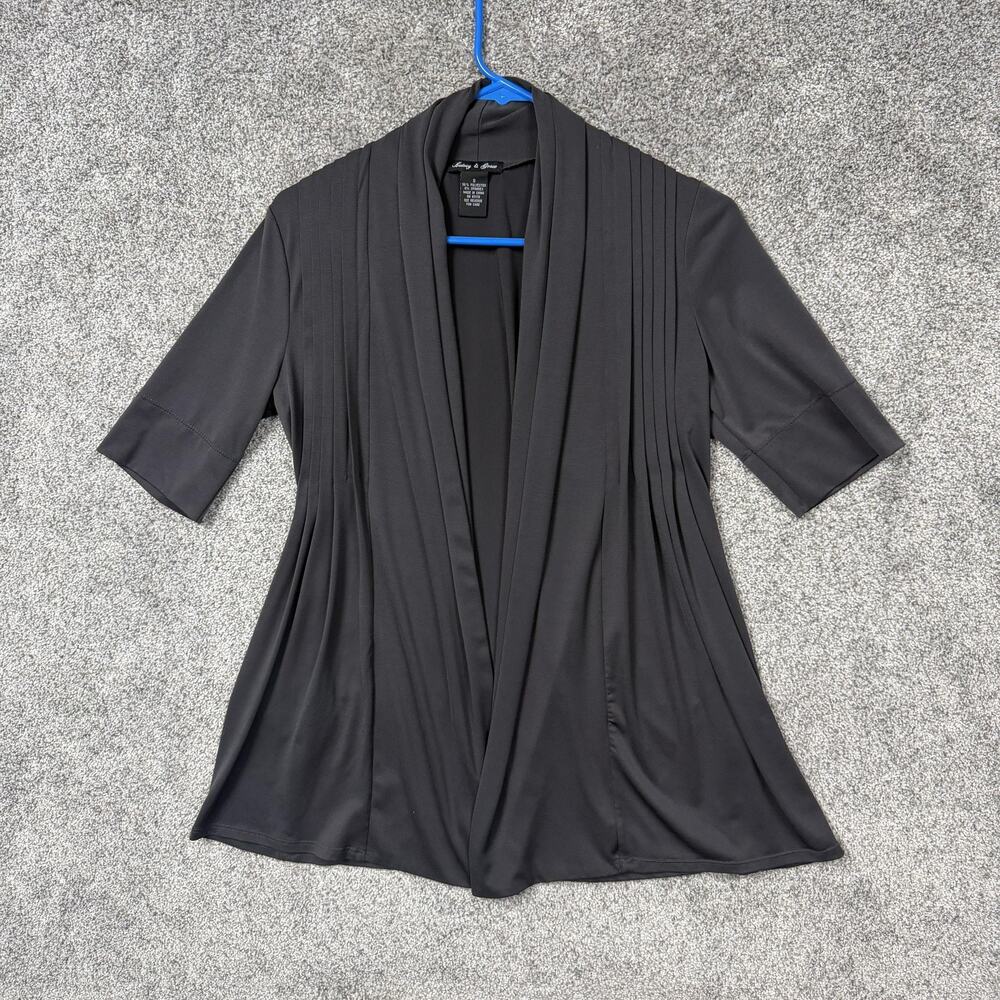 Audrey & Grace Tunic Blouse S Gray Office Chic Minimalist Layering Career Draped